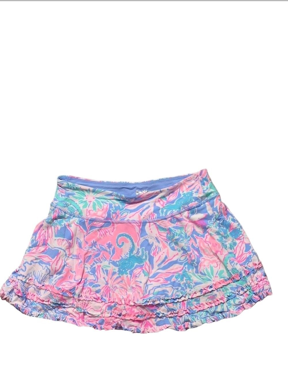 Lilly Pulitzer Luxletic Fionna Skort *GOLDEN HOUR* Turquoise Oasis Size Small - Picture 2 of 7